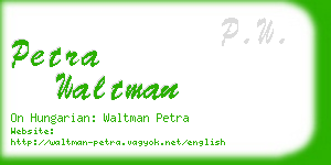 petra waltman business card